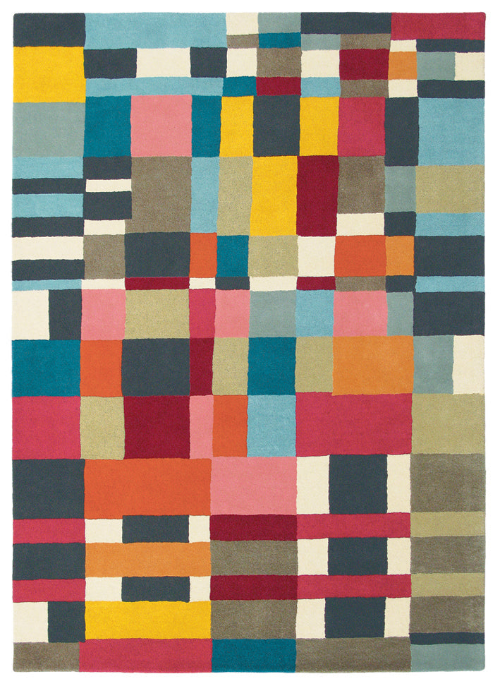 brink and campman wool rug with a multicolour geometric pattern