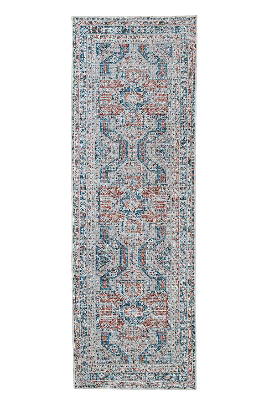 Multicolour bordered vintage style runner