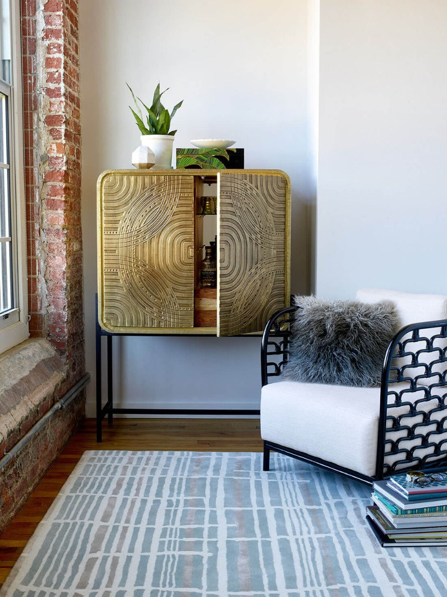 beige and ivory abstract striped rug