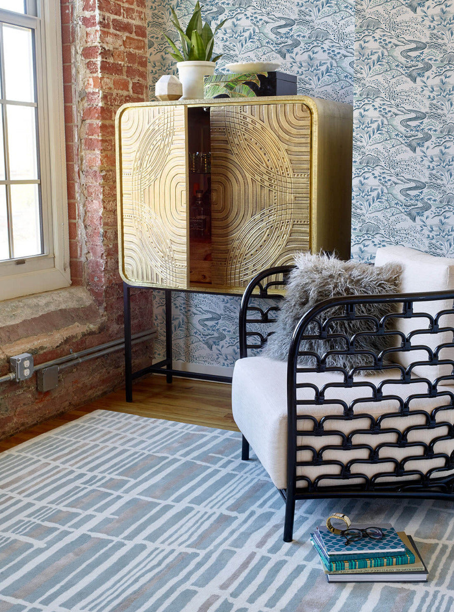 beige and ivory abstract striped rug