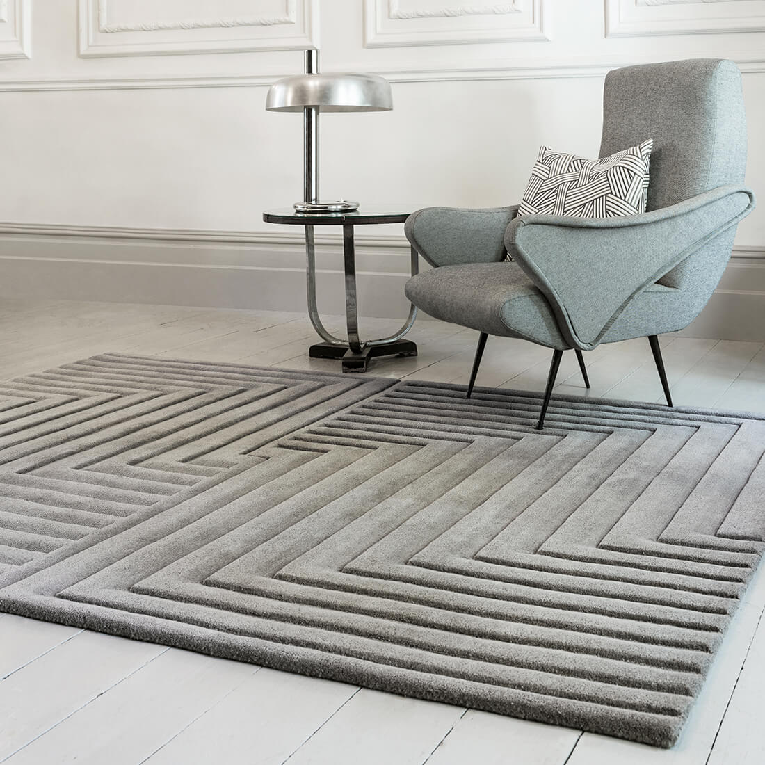 Form Grey Wool Rug