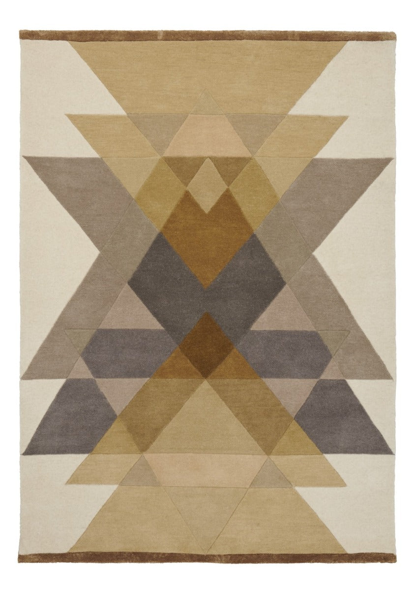 yellow abstract geometric rug