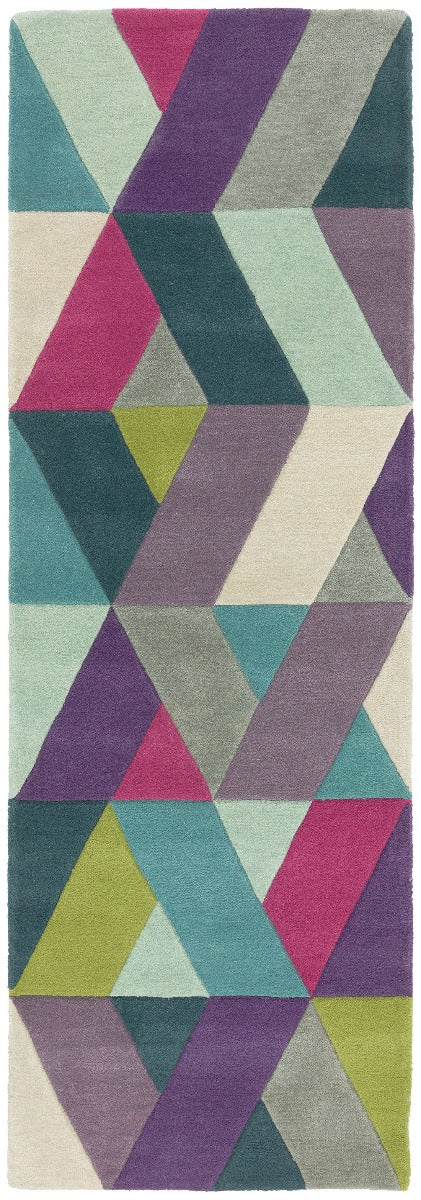 multicolour runner with a geometric triangle design