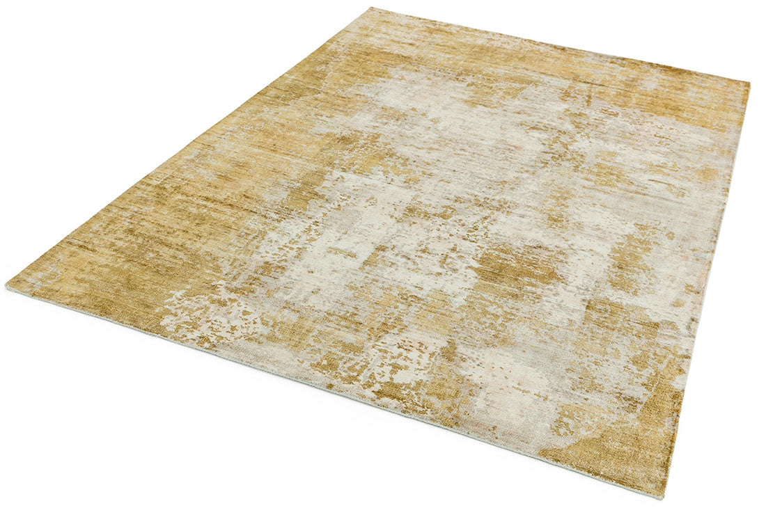 yellow and beige abstract rug