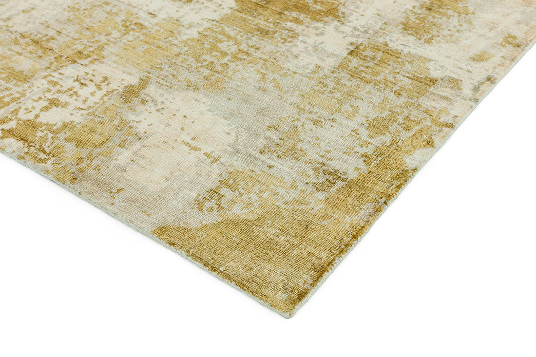 yellow and beige abstract rug