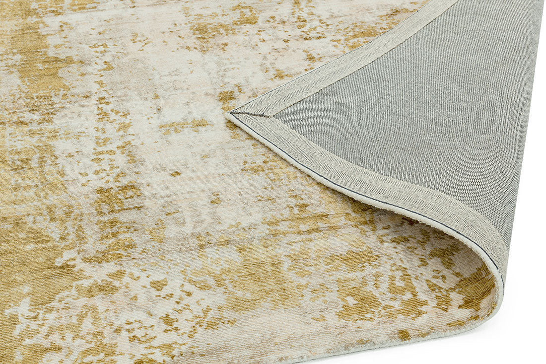 yellow and beige abstract rug