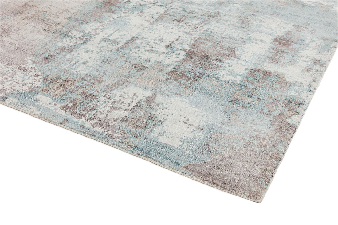 blue and grey abstract rug