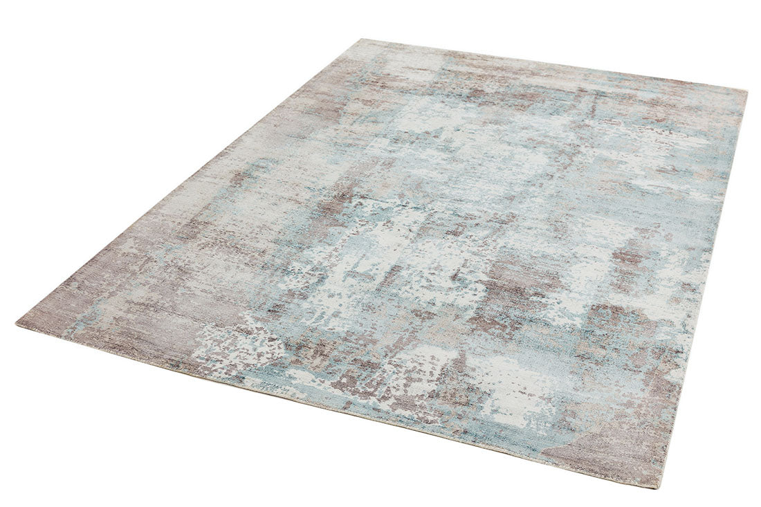 blue and grey abstract rug