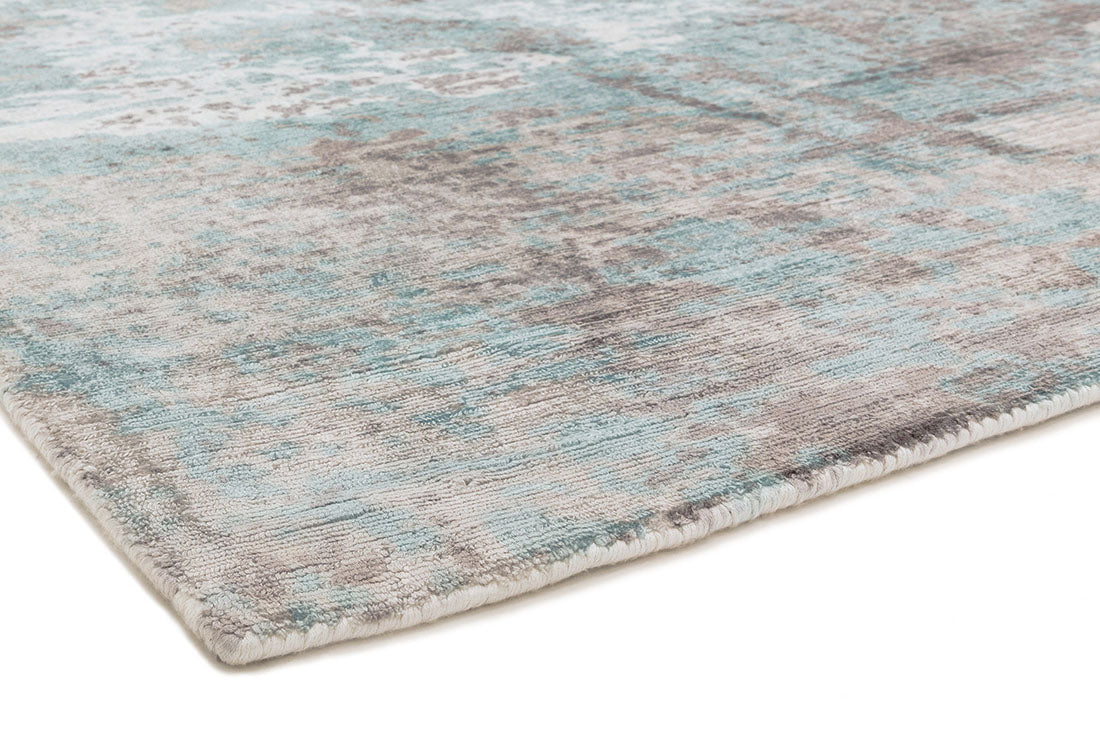 blue and grey abstract rug
