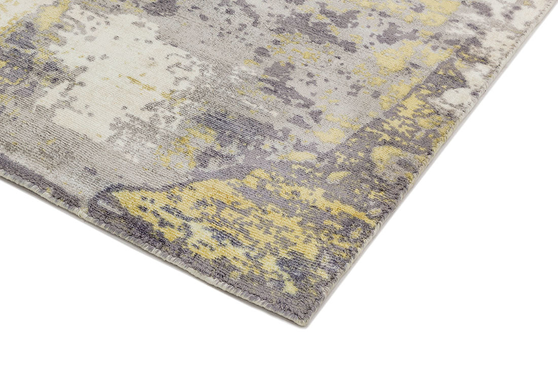 gold and grey abstract rug