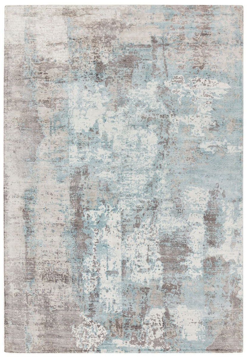 blue and grey abstract rug