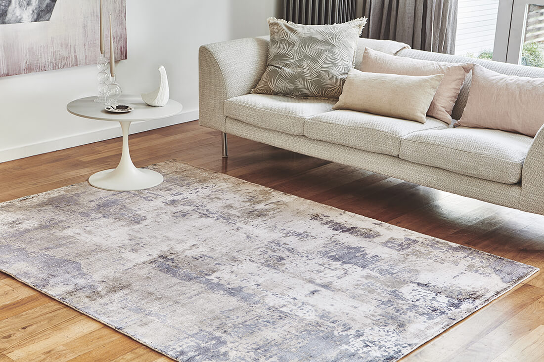 blue and grey abstract rug