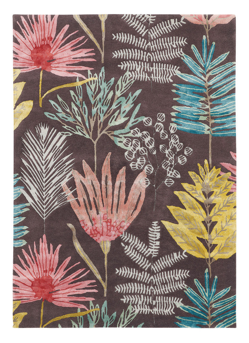 Harlequin rug with a multicolour floral pattern