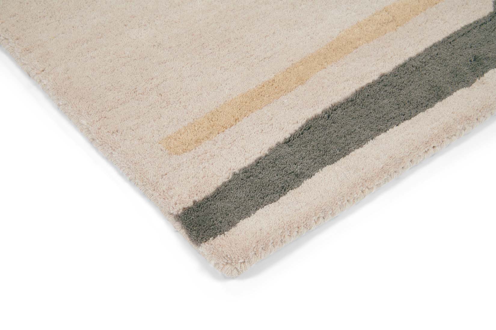 Rectangular white wool rug with pink, yellow, purple and green flowers and leaves