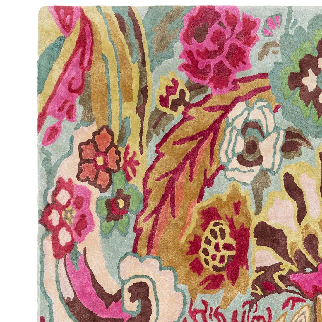 multicolour handtufted modern rug in a floral design