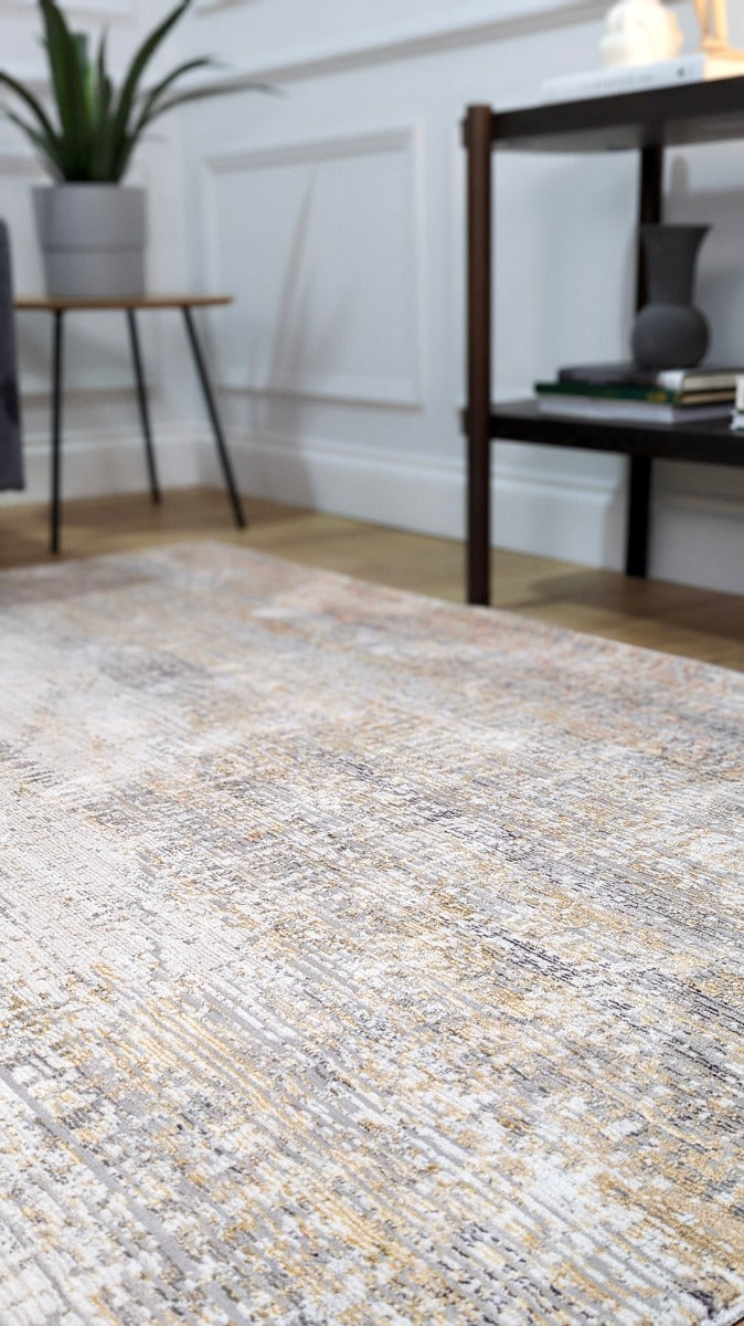 Home Collection Garnish Yellow Abstract Rug