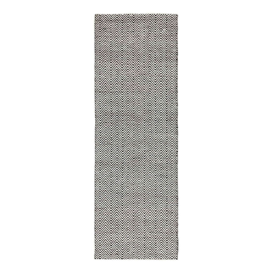 woven black and white runner