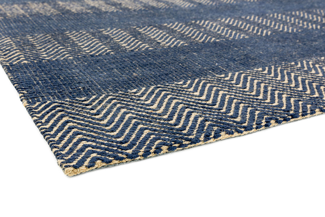 striped navy blue runner