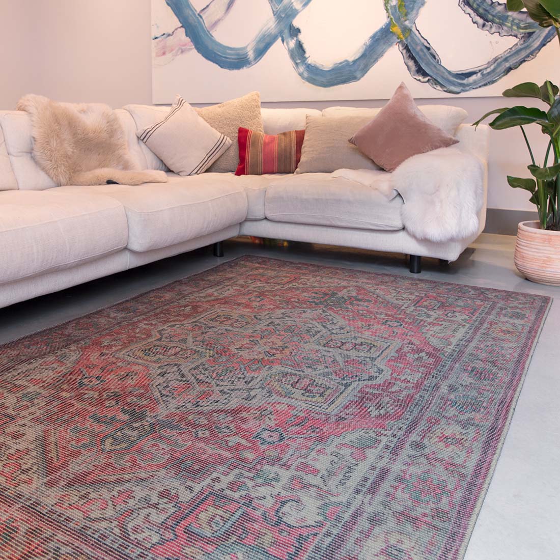 multicolour Persian inspired area rug