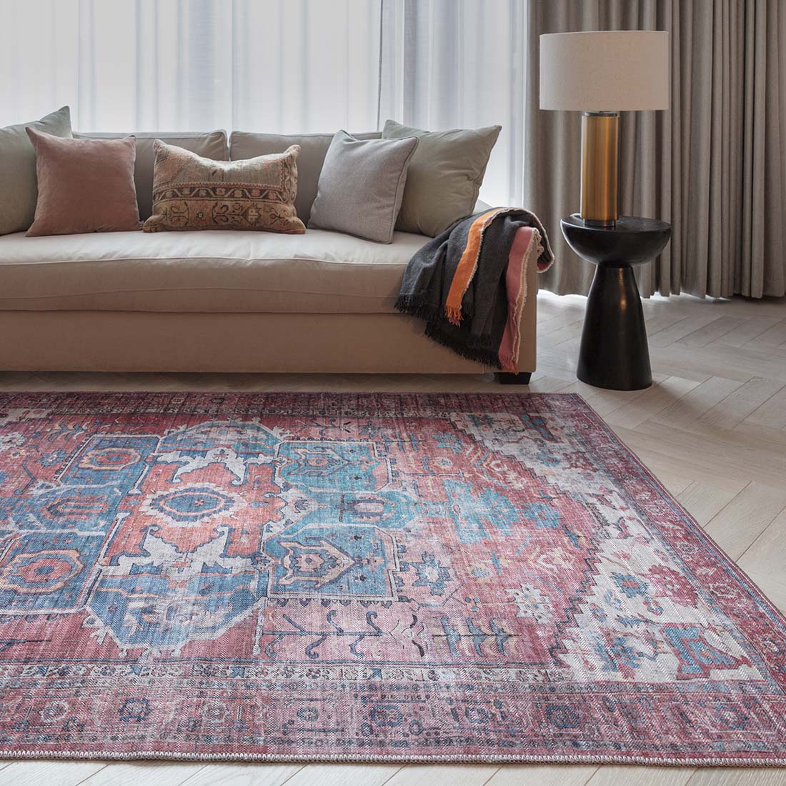 multicolour Persian inspired area rug
