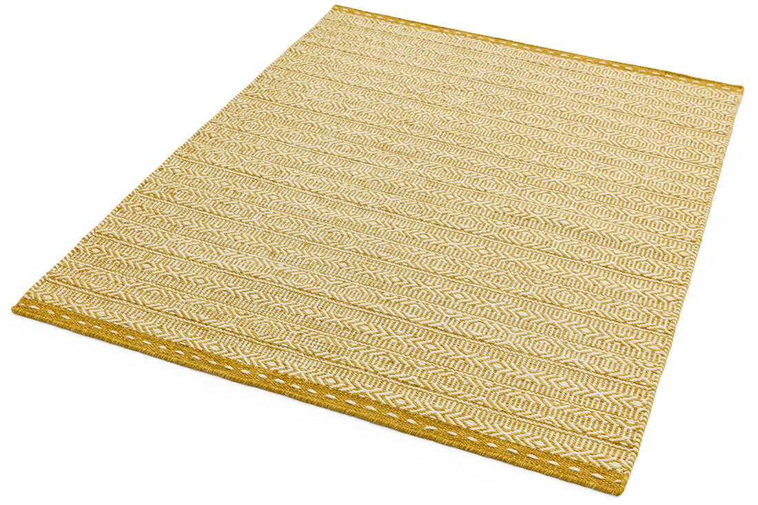 yellow and white kelim flatweave rug