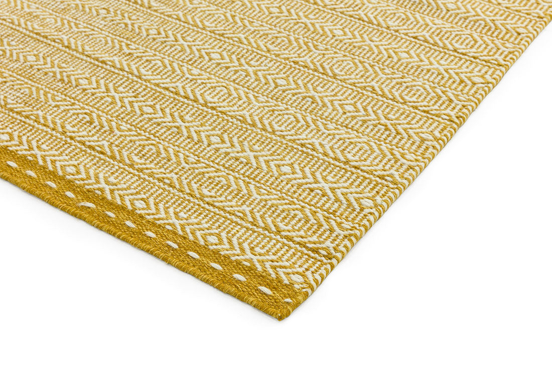 yellow and white kelim flatweave rug