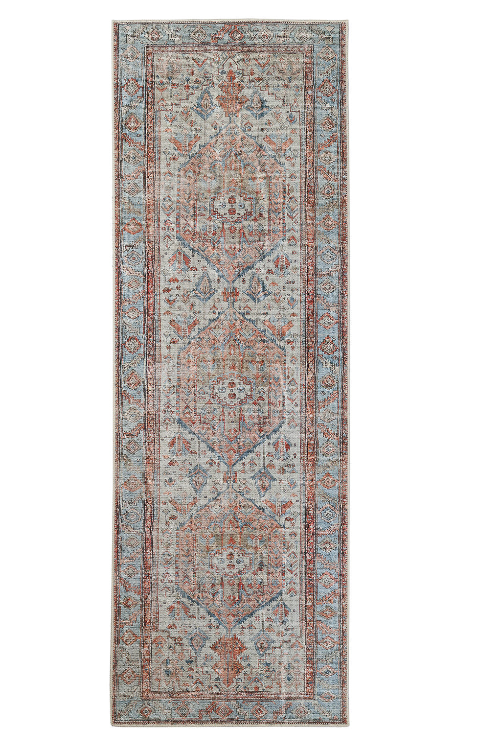 Multicolour bordered vintage style runner