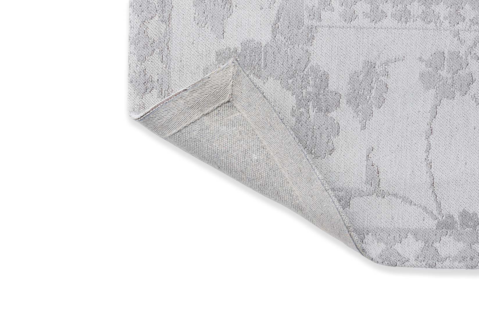Vintage floral style cotton grey rug
