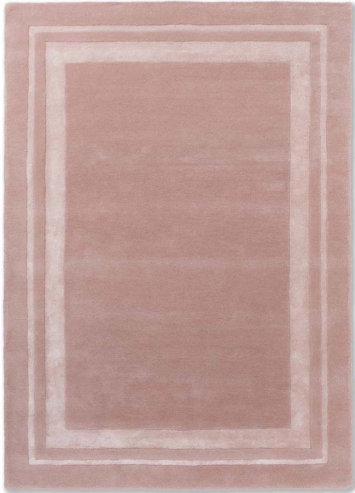 Plain pink wool and viscose rug 
