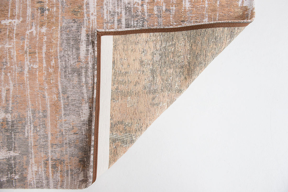 Flatweave rug with abstract stripe design in grey, beige, yellow, red and blue