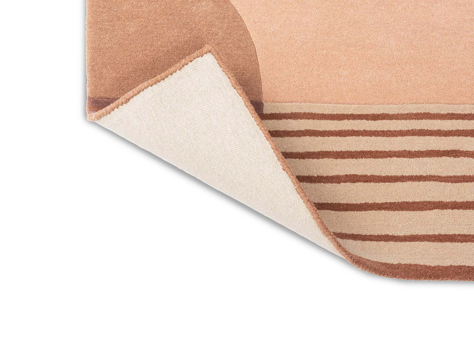 pink wool custom size rug with modern geometric design