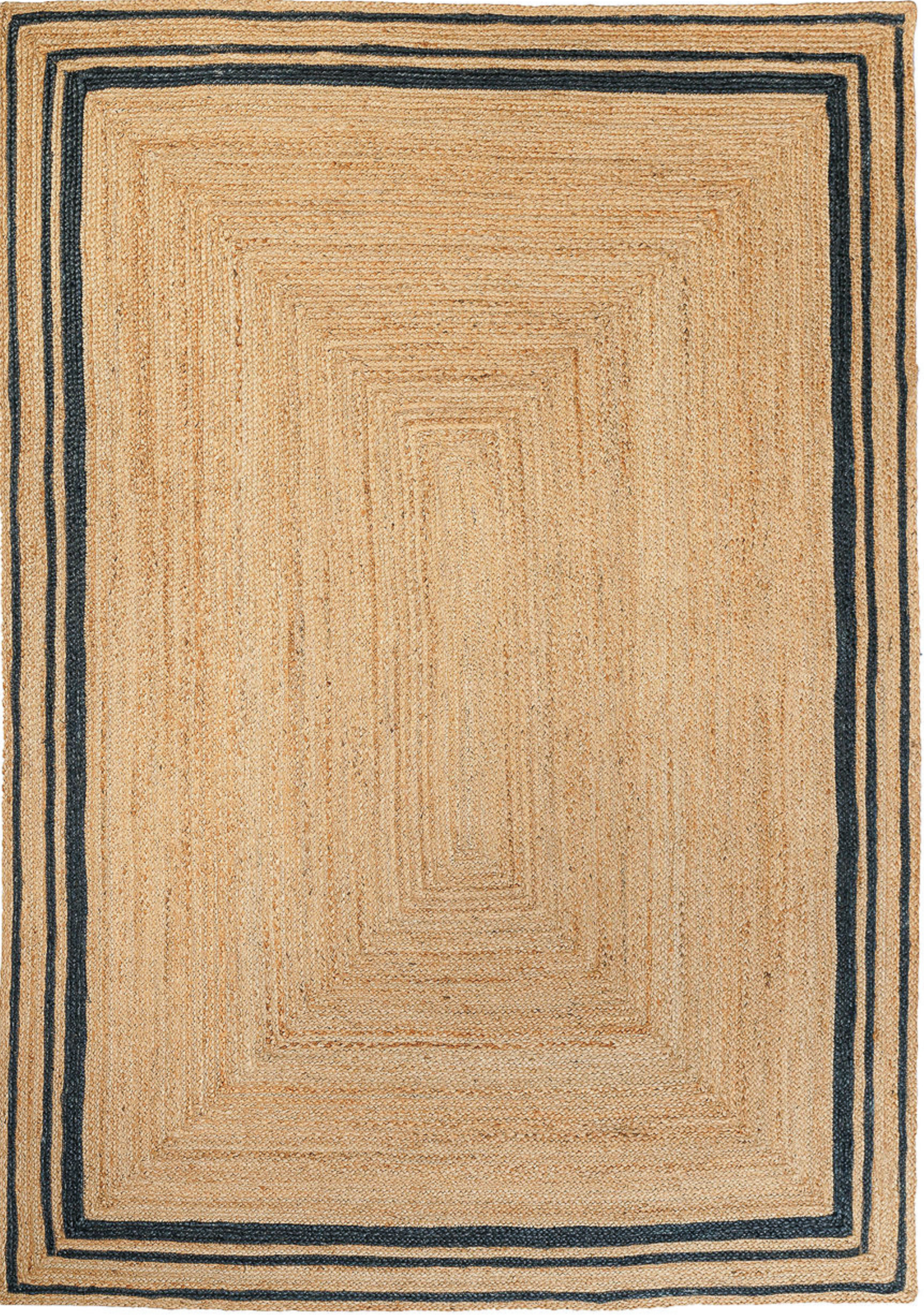 jute rug with black border