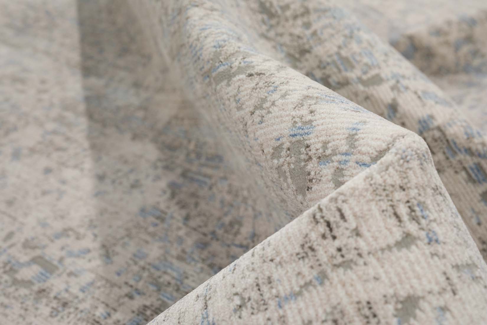 Persian style area rug in blue and grey