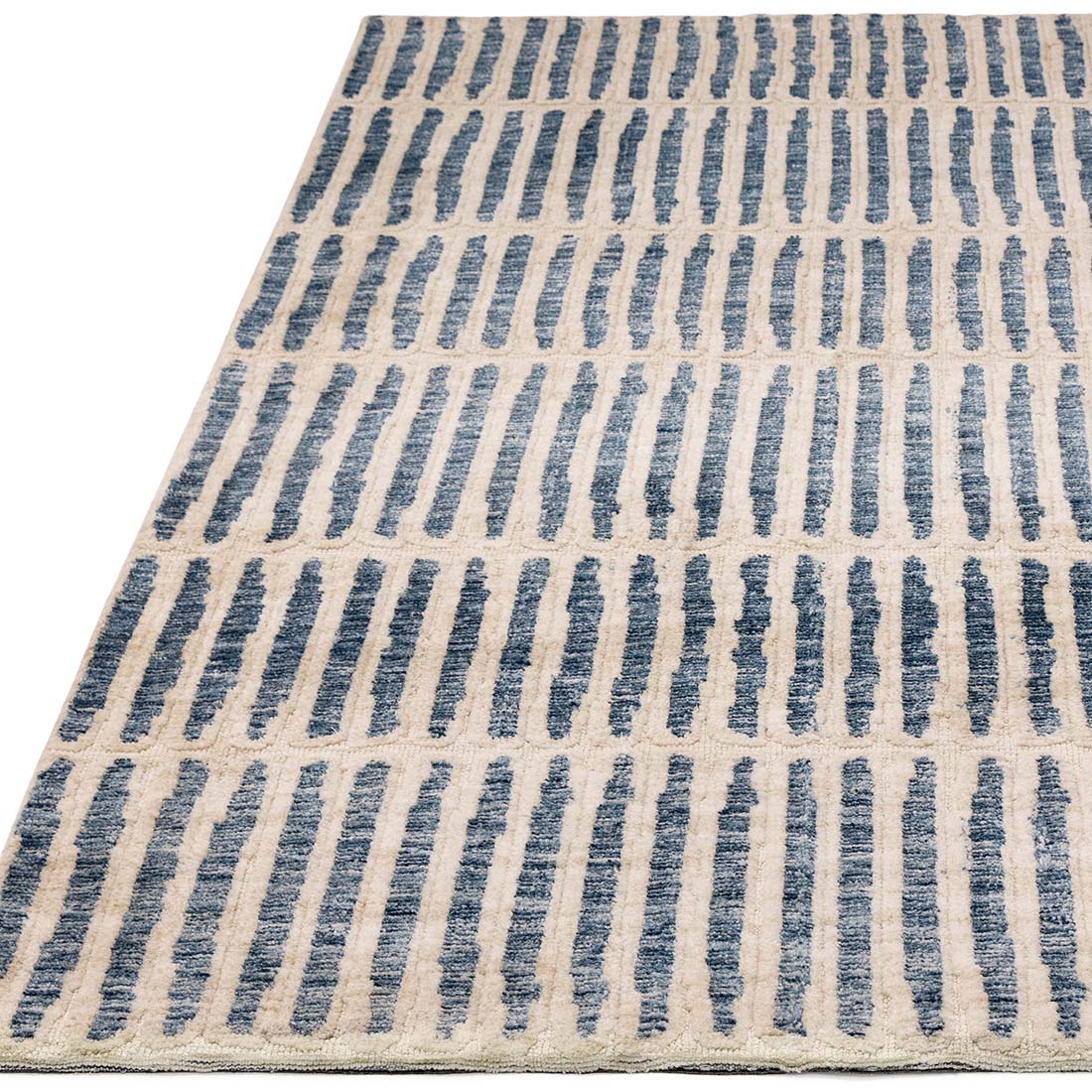 blue and navy geometric polyester rug