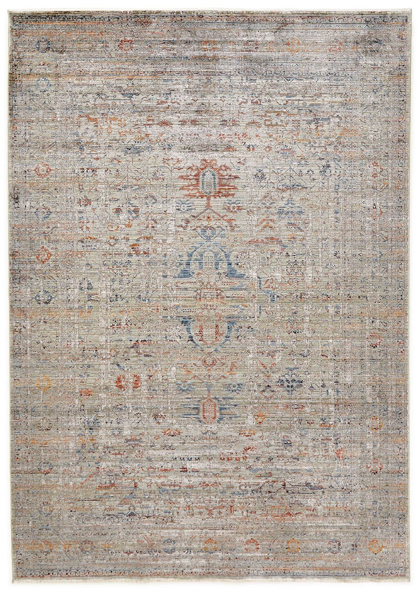 Green heritage area rug with traditional pattern