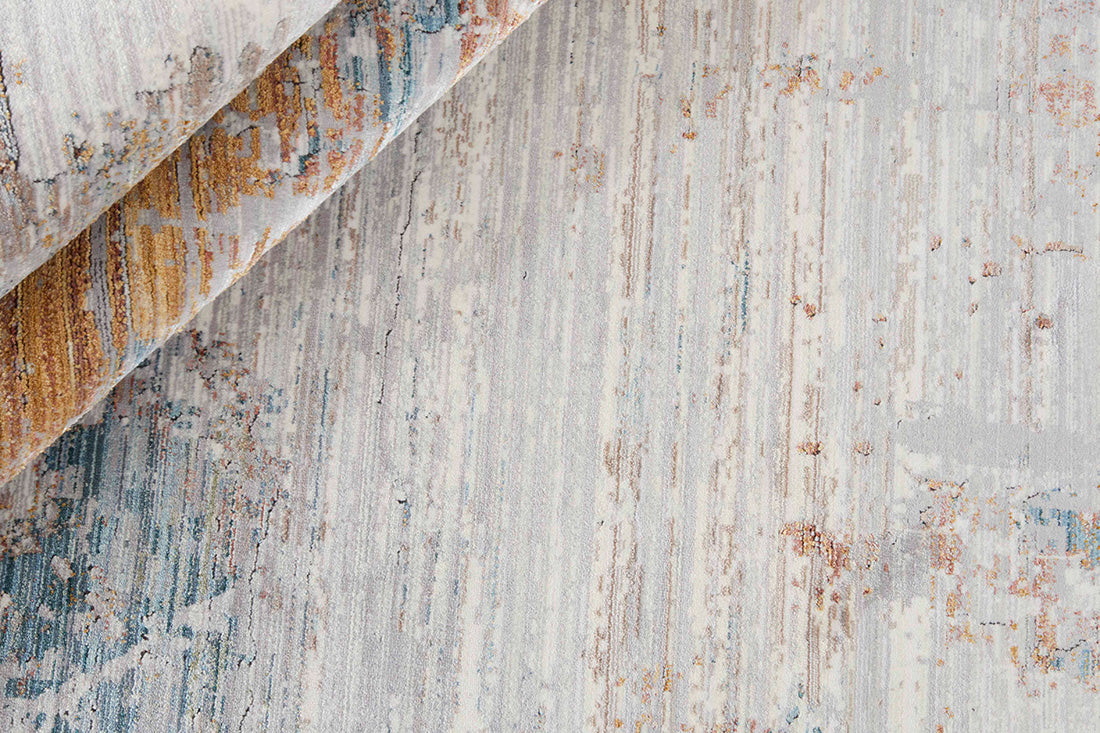 Putty multicoloured heritage area rug with traditional pattern