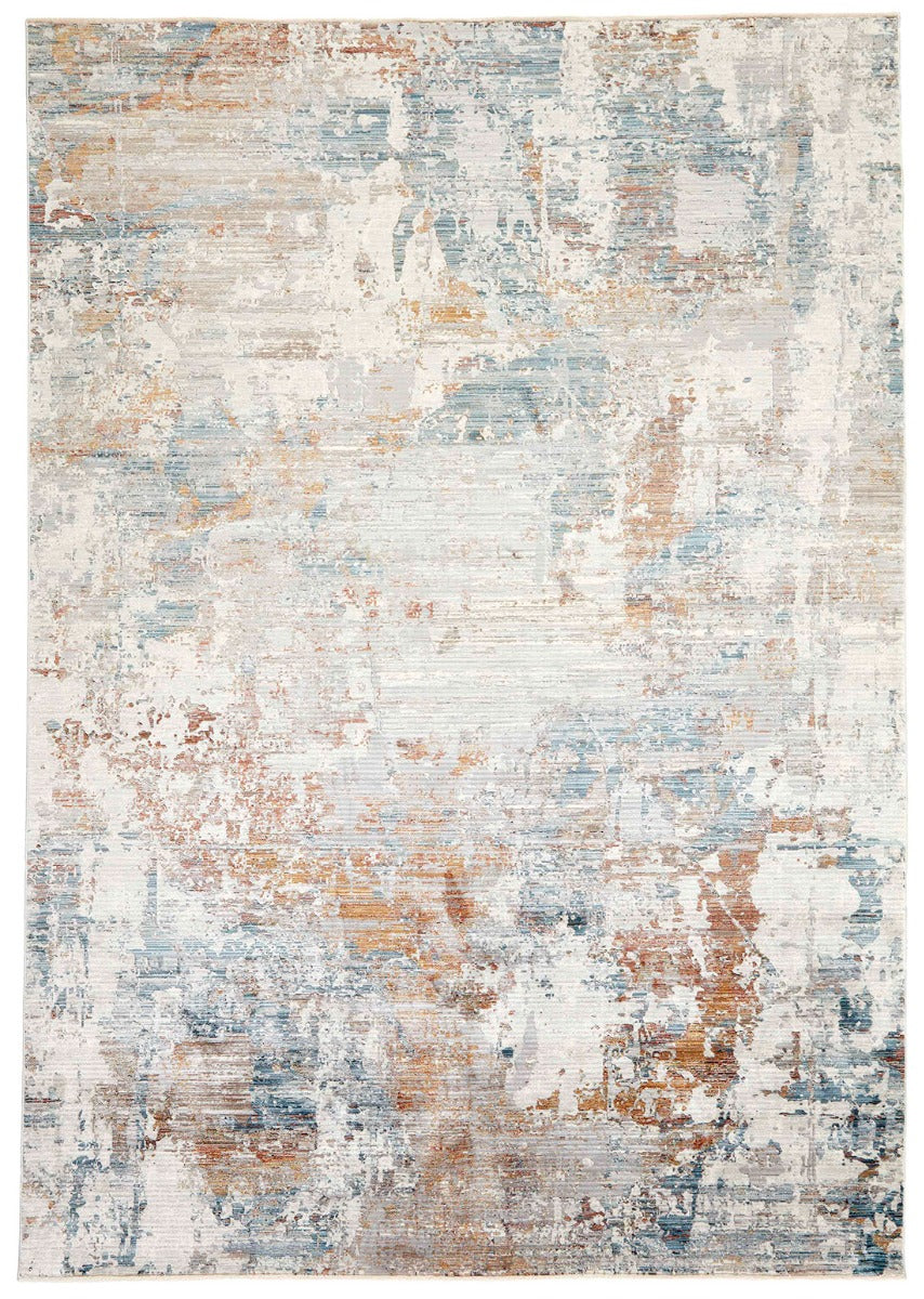 Putty multicoloured heritage area rug with traditional pattern