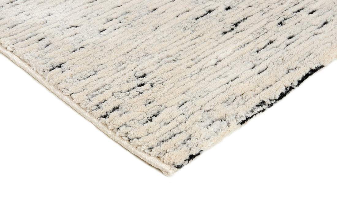 Plain cream Moroccan style rug with dark undertones