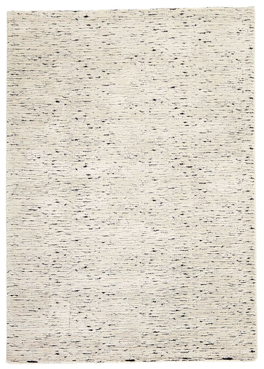 Plain cream Moroccan style rug with dark undertones