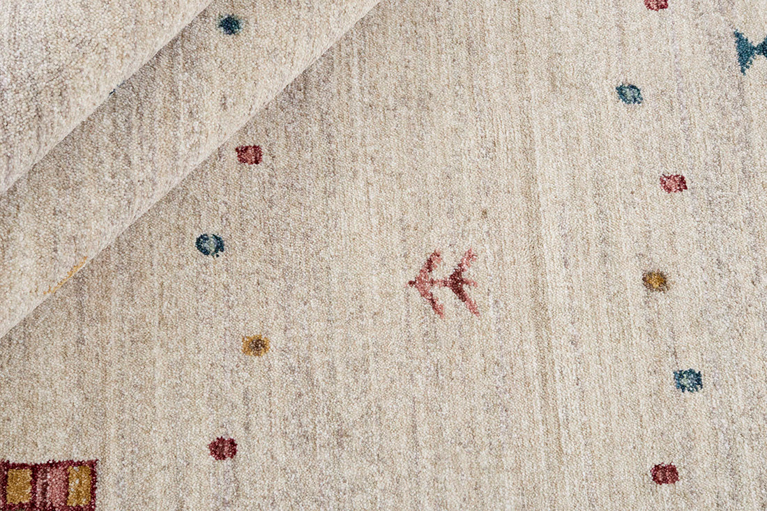 Gabbeh style rug with traditional patterns
