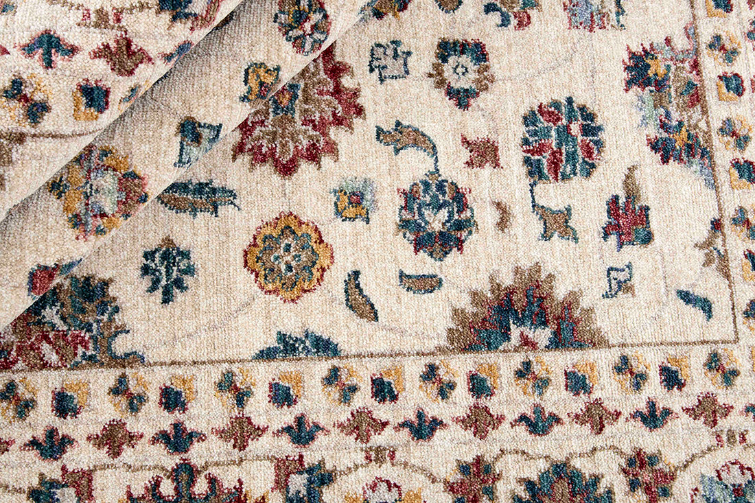 Traditional multicoloured Ziegler-style rug with floral motif