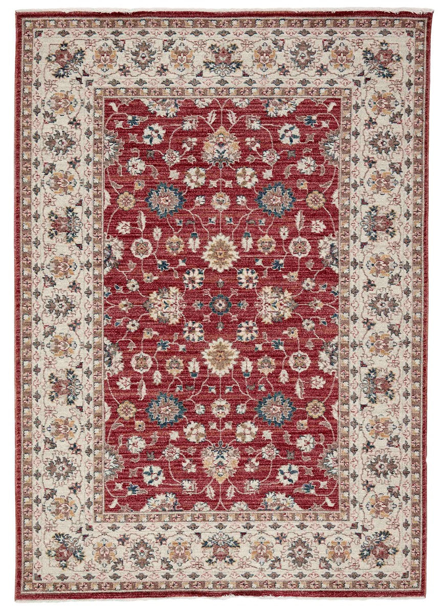 Traditional red & blue Ziegler-style rug with floral motif
