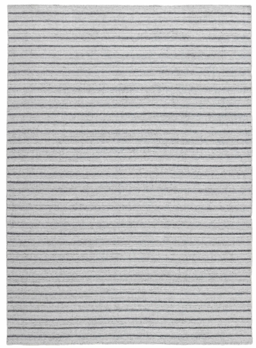authentic oriental kelim flatweave striped rug in grey and black