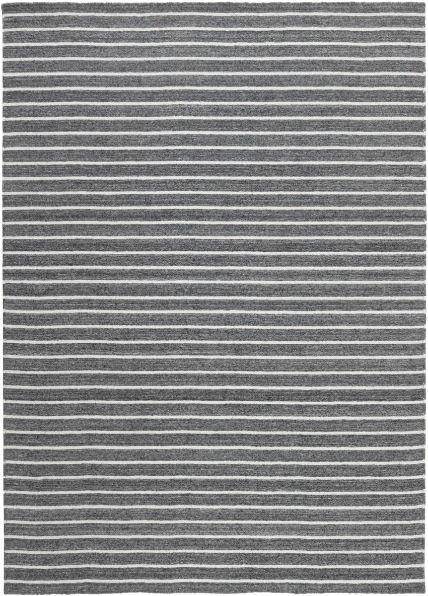 authentic oriental kelim flatweave striped rug in grey, black and white