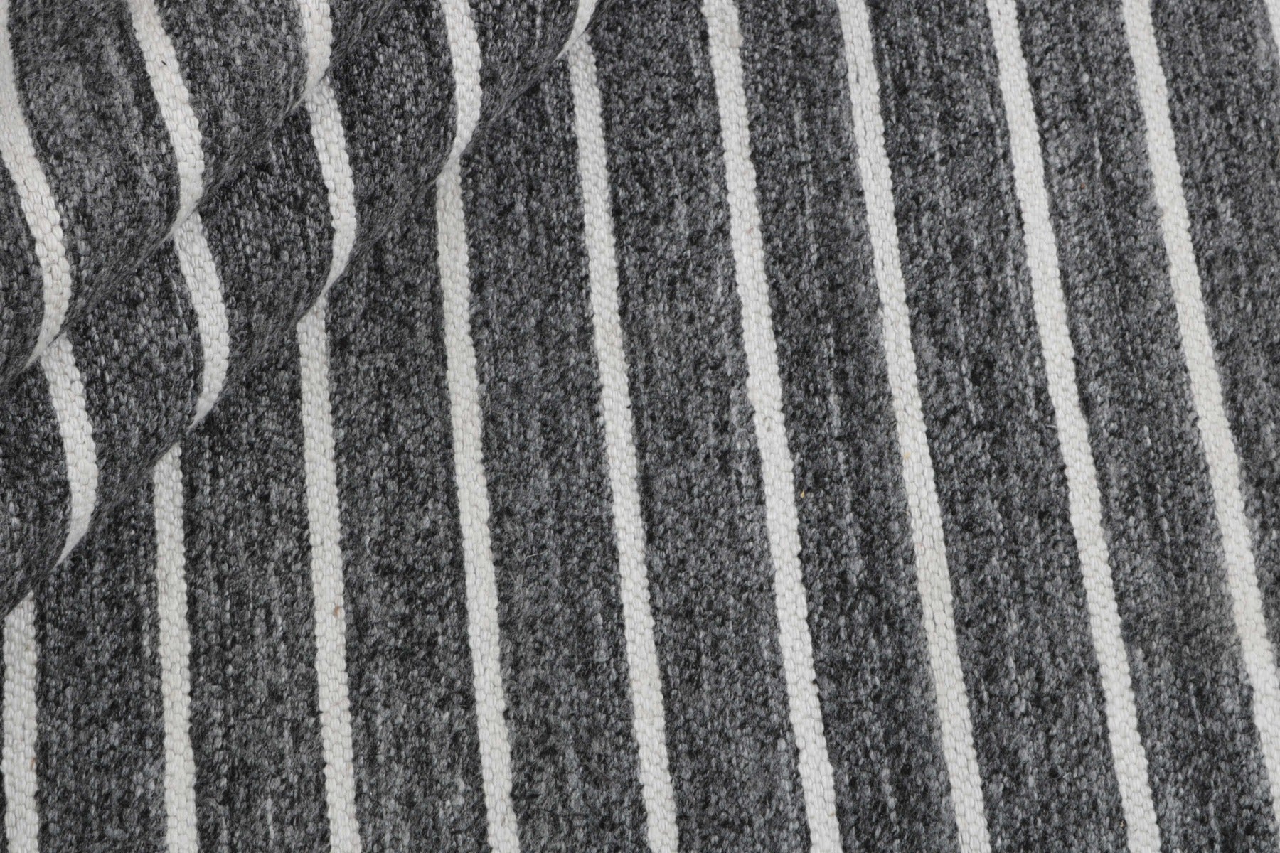 authentic oriental kelim flatweave striped rug in grey