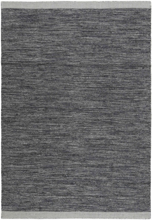 plain grey and black flatweave rug