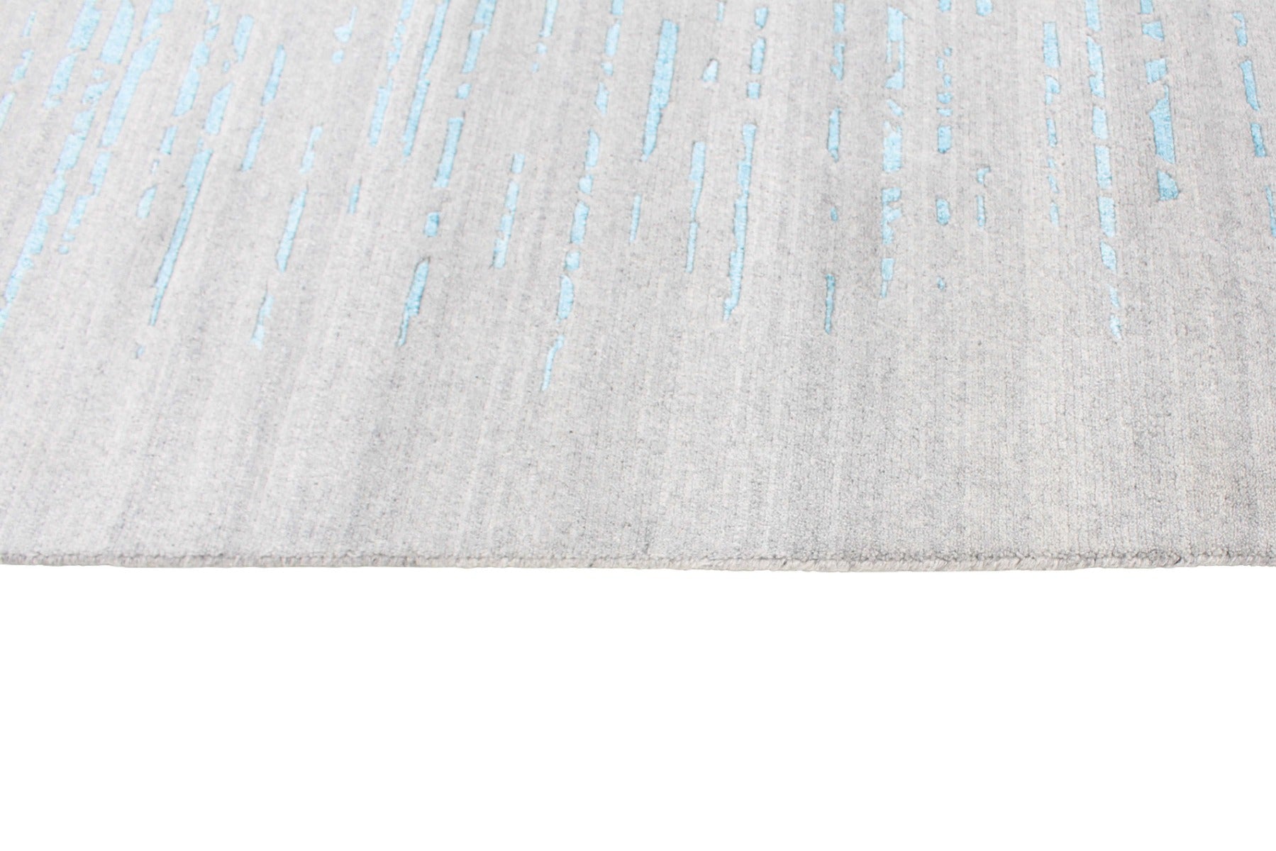 large area rug with abstract damask design in blue