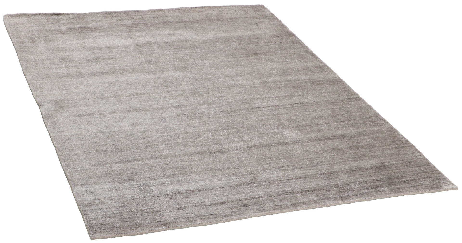 Plain grey viscose rug