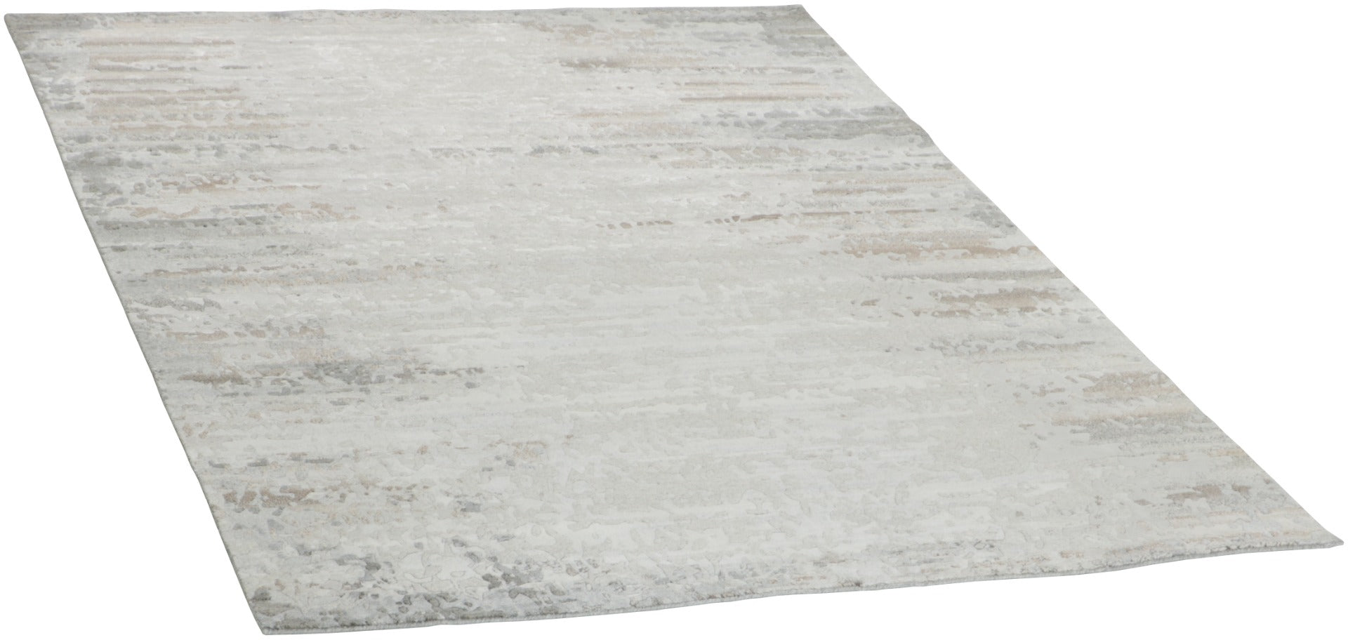 Area rug with abstract design in grey and beige