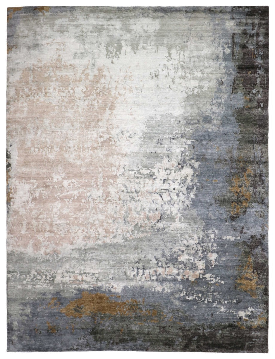 bronze, beige and grey abstract rug
